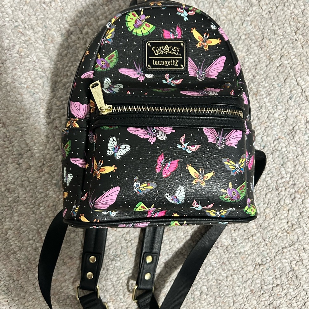Loungefly Black Butterfly Pokemon Mini Backpack